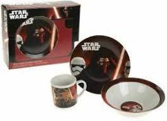 Unboxed Kids Breakfast Set 3 Ceramic Plate Bowl Mug Children Porcelain Dinner Star Wars
