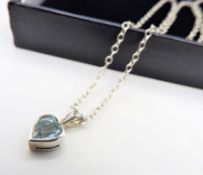 Sterling Silver Topaz Pendant Necklace with Gift Pouch