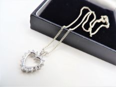Sterling Silver Gemstone Heart Pendant Necklace New with Gift Pouch