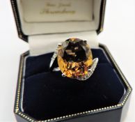 Sterling Silver 8ct Citrine Ring New with Gift Box