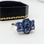 Sterling Silver 3.5ct Sapphire Ring New with Gift Box