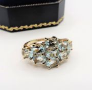 Gold on Sterling Silver 3.6 ct Aquamarine Ring New with Gift Box
