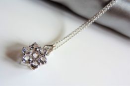 Sterling Silver 1.6ct Morganite Pendant Necklace New with Gift Pouch