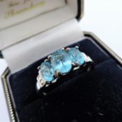 Sterling Silver 1.6 ct Topaz Gemstone Ring New with Gift Pouch