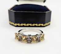 Sterling Silver Yellow Citrine Ring New with Gift Pouch