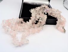 Natural Rose Quartz Double Strand Necklace