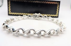Sterling Silver 4ct White Sapphire Bracelet New with Gift Box