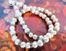 Cultured Pearl & Crystal Necklace