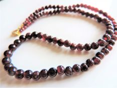Vintage Garnet Bead Necklace
