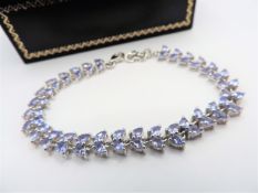Sterling Silver 18ct Tanzanite Bracelet New with Gift Box