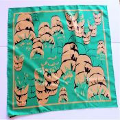 Vintage Bellino Italy Silk Scarf Hand Rolled and Stitched 66cm Square