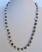 Two Colour Cultured Pearl Necklace 20 inches