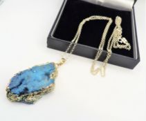 Semi Precious Gemstone Pendant on Sterling Silver Chain