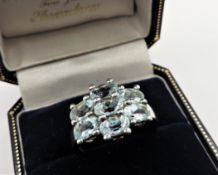 Sterling Silver 2.8ct Aquamarine Ring New with Gift Box