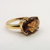 Gold on Sterling Silver 6ct Citrine Ring New with Gift Box