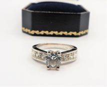 Sterling Silver Solitaire Ring New with Gift Pouch