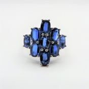 Sterling Silver 3ct Sapphire Ring New with Gift Box