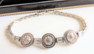 Sterling Silver White Gemstone Bracelet New with Gift Box