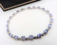 Sterling Silver 4ct Tanzanite Tennis Bracelet New with Gift Box