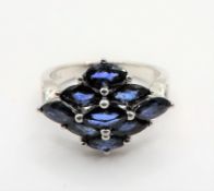 Sterling Silver 3ct  Blue Sapphire Ring new With Gift Box.