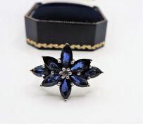 Sterling Silver 6ct Sapphire Ring New with Gift Box