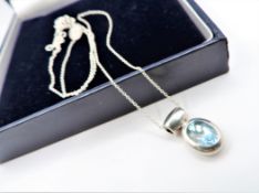 Sterling Silver 1.6 ct Topaz Pendant Necklace