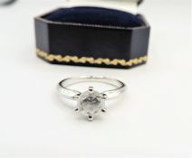 Sterling Silver 2ct CZ Solitaire Ring Ne with Gift Pouch
