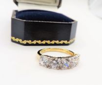 Gold on Sterling Silver 2ct Matara Diamond Ring New With Gift Pouch