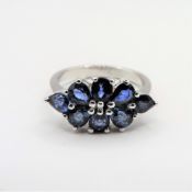 Sterling Silver 2.4ct Blue Sapphire Ring New with Gift Box