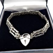 Vintage Sterling Silver Gate Bracelet Hallmarked London 1979