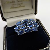 Sterling Silver 6ct Blue Sapphire Ring New with Gift Box