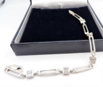 Sterling Silver 3.5ct White Topaz Tennis Bracelet with Gift Pouch