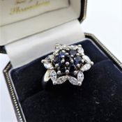 Sterling Silver Gemstone Cluster Ring New with Gift Pouch.