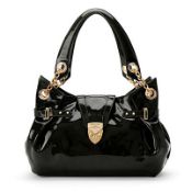 Aspinal of London Black Patent Leather Barbarella Bag