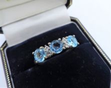 Sterling Silver 1.6ct Topaz Ring New with Gift Pouch