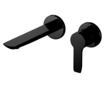 RRP £240. Vibe Matt Black Wall Mounted Basin Mixer. Appears New Unused. https://rb.gy/oftvnj
