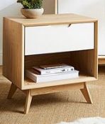 (115/7M) Lot RRP £99. 1x Ezra Side Table Oak/White (IX438PS). (H54x W50x D40cm).