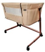 (75/R9) RRP £129. My Babiie Closer Rose Gold Blush Bedside Crib. Dimensions (93 x 56 x 72-90cm)....