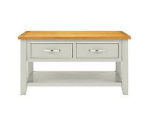 (102/7N) RRP £269. Norfolk Two Tone Oak and Oak Veneer Coffee Table Grey and Oak. Dimensions (H.4...