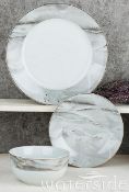 (59/6D) Lot RRP £149. 3x 12pc Marble & Gold Dinner Set RRP £49 Each (IR7487/01)