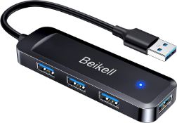 5 x Usb Hub, Beikell 4-Port Usb 3.0 Data Hub