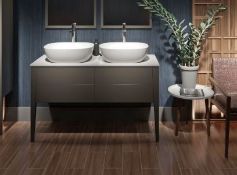 Hale Greystone Matt Double Vanity Unit. FSTP02/120CAGR. Appears Unused.