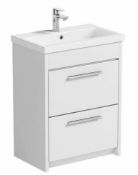 Freestanding Gloss White Vanity Unit. 600mm. WH6002DR. 114008.