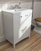Camberley 600 White Vanity Unit. MF6101W3. Appears Unused.