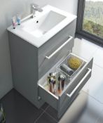 Derwent Floorstanding 600mm Grey Vanity Unit With Draws. CHGR002. 239408. Appears Unused.
