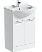 Salerno White 550 Vanity Unit. MODW5501. 245359. Appears Unused.
