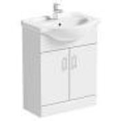 Salerno White 650 Vanity Unit. MODW6501. 259647. Appears Unused.