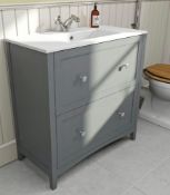 Camberley Satin Grey Vanity Unit. 800mm. CAM800GR. Appears Unused.