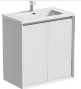 Larsen White Gloss Vanity Unit 800mm. 1809FL80W. Appears Unused.