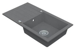 Arola Cobblestone Resin Kitchen Sink With Waste Kit. 780 x 440mm. Appears Unused.